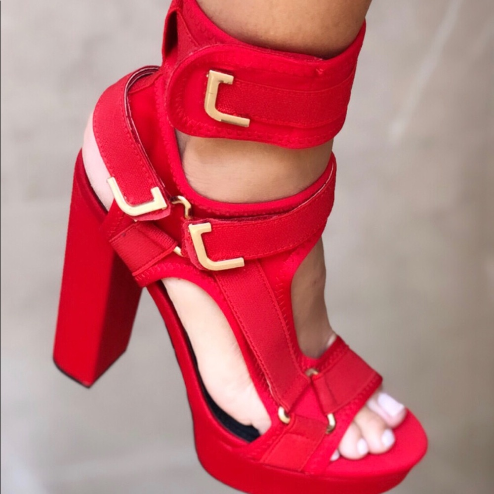 Red Lanvin inspired heels